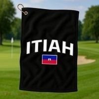 Itiah Haiti Flag Golf Towel thumb 1