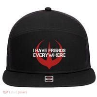 I Have Friends Everywhere 7 Panel Mesh Trucker Snapback Hat thumb 0