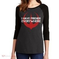 I Have Friends Everywhere Women's Tri-Blend 3/4-Sleeve Raglan Shirt thumb 2