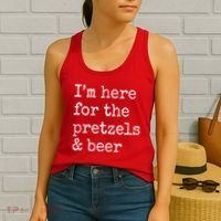 Im Here For The Pretzels And Beer Oktoberfest Women's Tank Top thumb 2