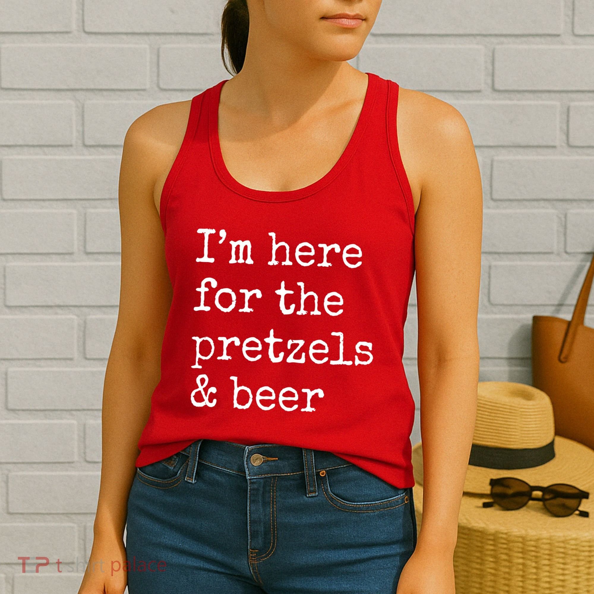 Im Here For The Pretzels And Beer Oktoberfest Women's Tank Top