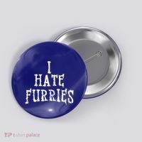 I Hate Furries Furry Fandom Button thumb 0