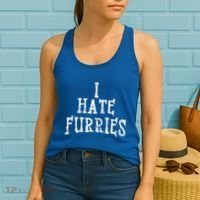 I Hate Furries Furry Fandom Women's Tank Top thumb 2