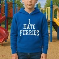 I Hate Furries Furry Fandom Kids Hoodie thumb 2