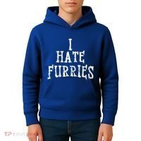 I Hate Furries Furry Fandom Kids Hoodie thumb 4
