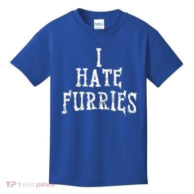 I Hate Furries Furry Fandom Kids T-Shirt