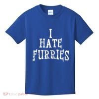 I Hate Furries Furry Fandom Kids T-Shirt thumb 0