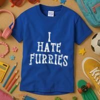 I Hate Furries Furry Fandom Kids T-Shirt thumb 3