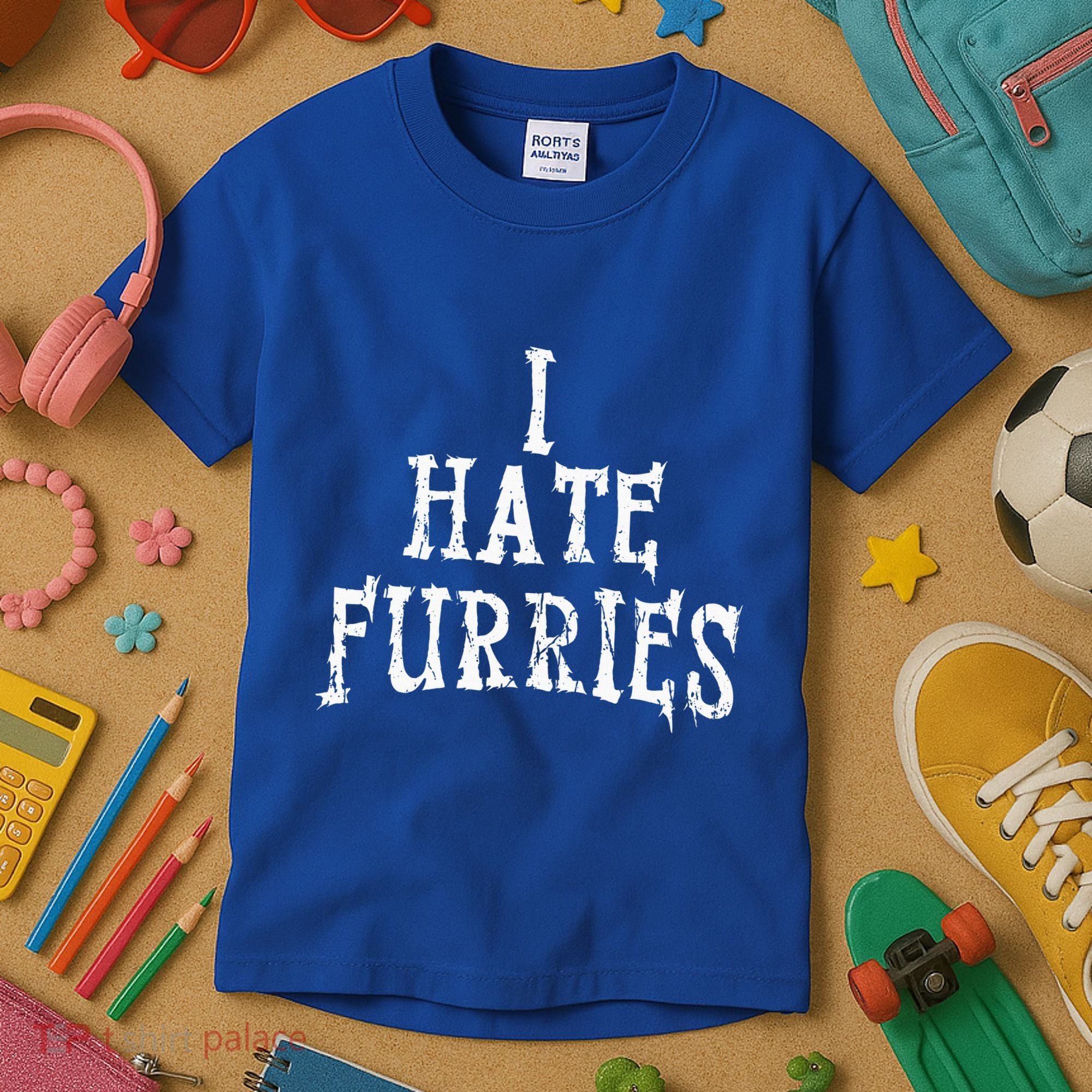 I Hate Furries Furry Fandom Kids T-Shirt