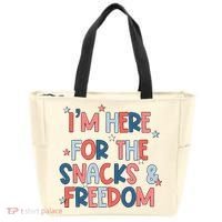 I'm Here For The Snacks And Freedom 4th of July Tote Bag thumb 0