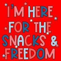 I'm Here For The Snacks And Freedom 4th of July Santa Hat thumb 1