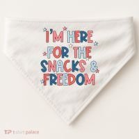 I'm Here For The Snacks And Freedom 4th of July USA-Made Doggie Bandana thumb 0