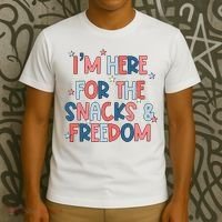 I'm Here For The Snacks And Freedom 4th of July T-Shirt thumb 3