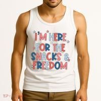 I'm Here For The Snacks And Freedom 4th of July Tank Top thumb 3