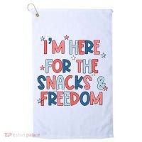 I'm Here For The Snacks And Freedom 4th of July Golf Towel thumb 0