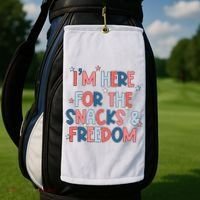 I'm Here For The Snacks And Freedom 4th of July Golf Towel thumb 2