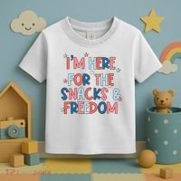 I'm Here For The Snacks And Freedom 4th of July Toddler T-Shirt thumb 3