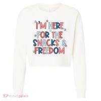 I'm Here For The Snacks And Freedom 4th of July Cropped Pullover Crew thumb 0