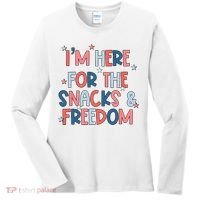 I'm Here For The Snacks And Freedom 4th of July Women's Long Sleeve Shirt thumb 0