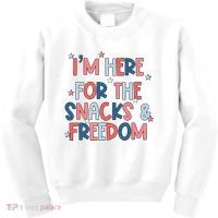 I'm Here For The Snacks And Freedom 4th of July Kids Sweatshirt thumb 0