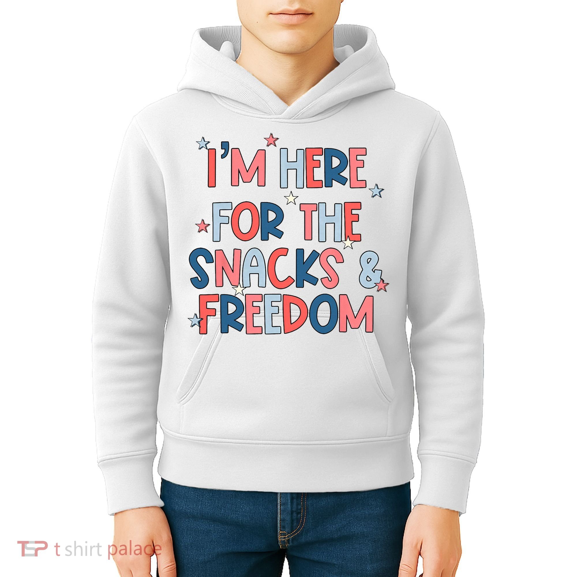 I'm Here For The Snacks And Freedom 4th of July Kids Hoodie