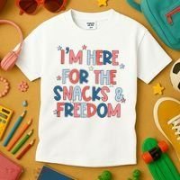 I'm Here For The Snacks And Freedom 4th of July Kids T-Shirt thumb 3