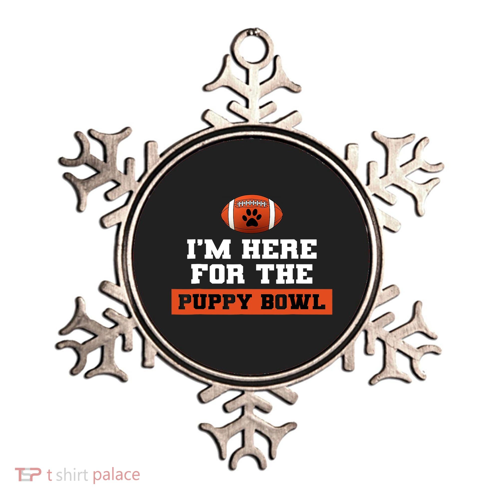 I'm Here For The Puppy Bowl Funny Dog Ornament