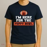 I'm Here For The Puppy Bowl Funny Dog T-Shirt thumb 3