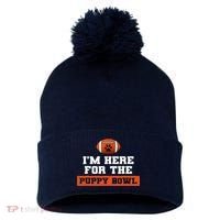 I'm Here For The Puppy Bowl Funny Dog Pom Pom 12in Knit Beanie thumb 0