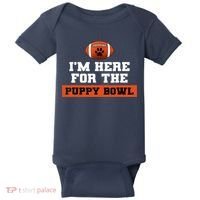 I'm Here For The Puppy Bowl Funny Dog Baby Bodysuit thumb 0