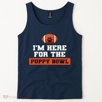 I'm Here For The Puppy Bowl Funny Dog Tank Top thumb 2