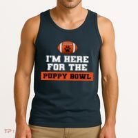 I'm Here For The Puppy Bowl Funny Dog Tank Top thumb 3