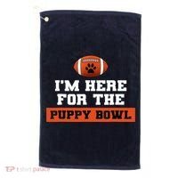 I'm Here For The Puppy Bowl Funny Dog Golf Towel thumb 0