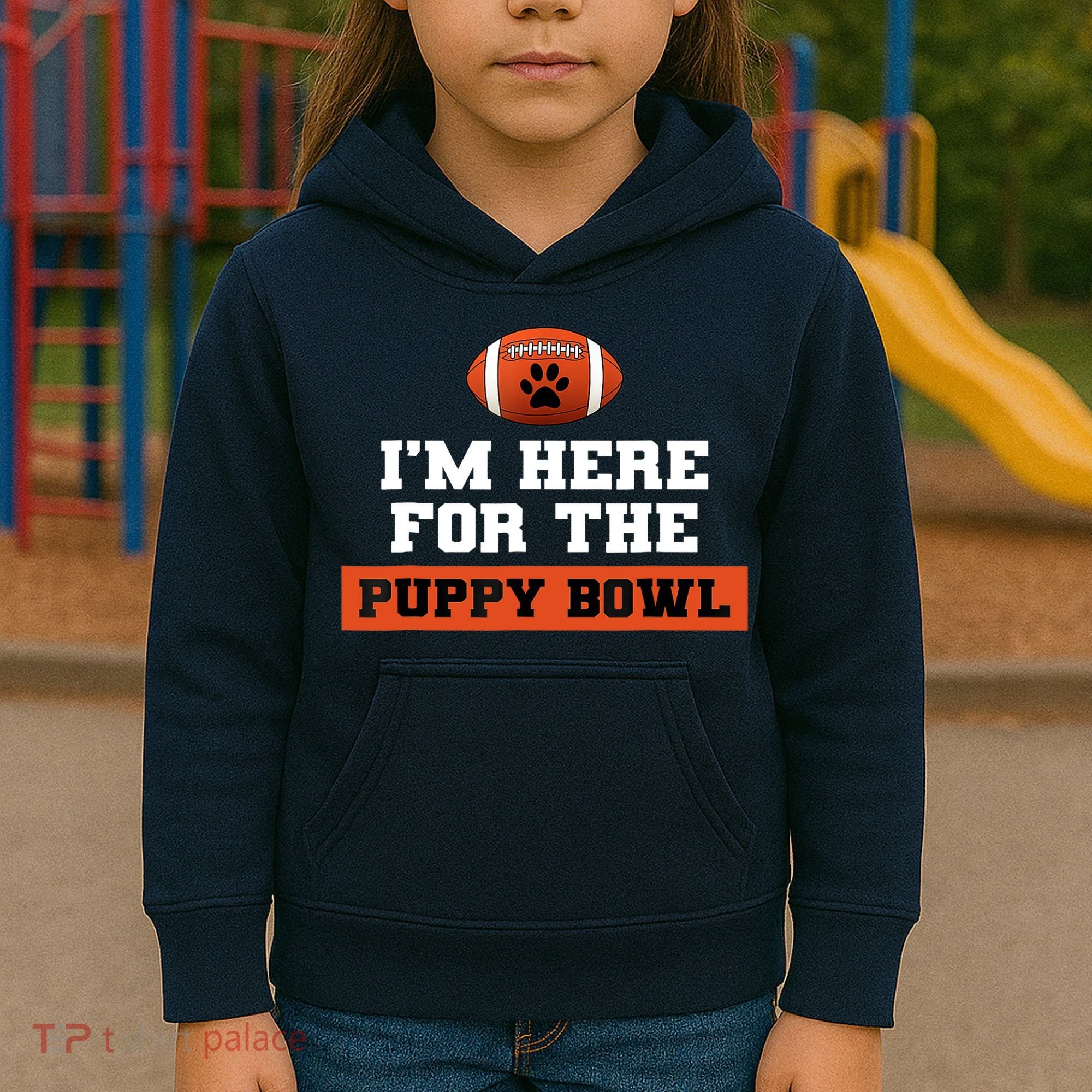 I'm Here For The Puppy Bowl Funny Dog Kids Hoodie