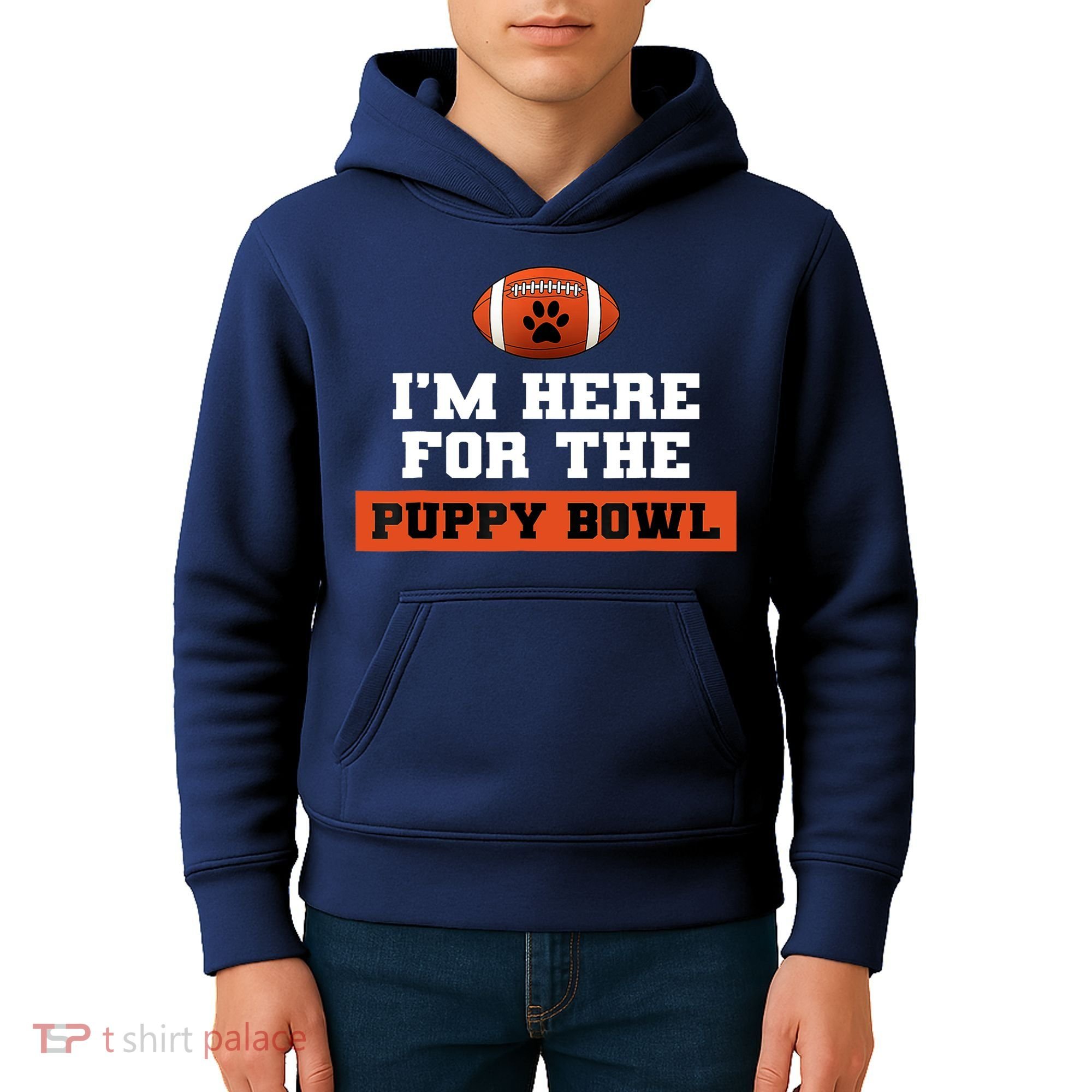 I'm Here For The Puppy Bowl Funny Dog Kids Hoodie