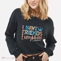 I Have Friends Everywhere Cropped Pullover Crew thumb 2