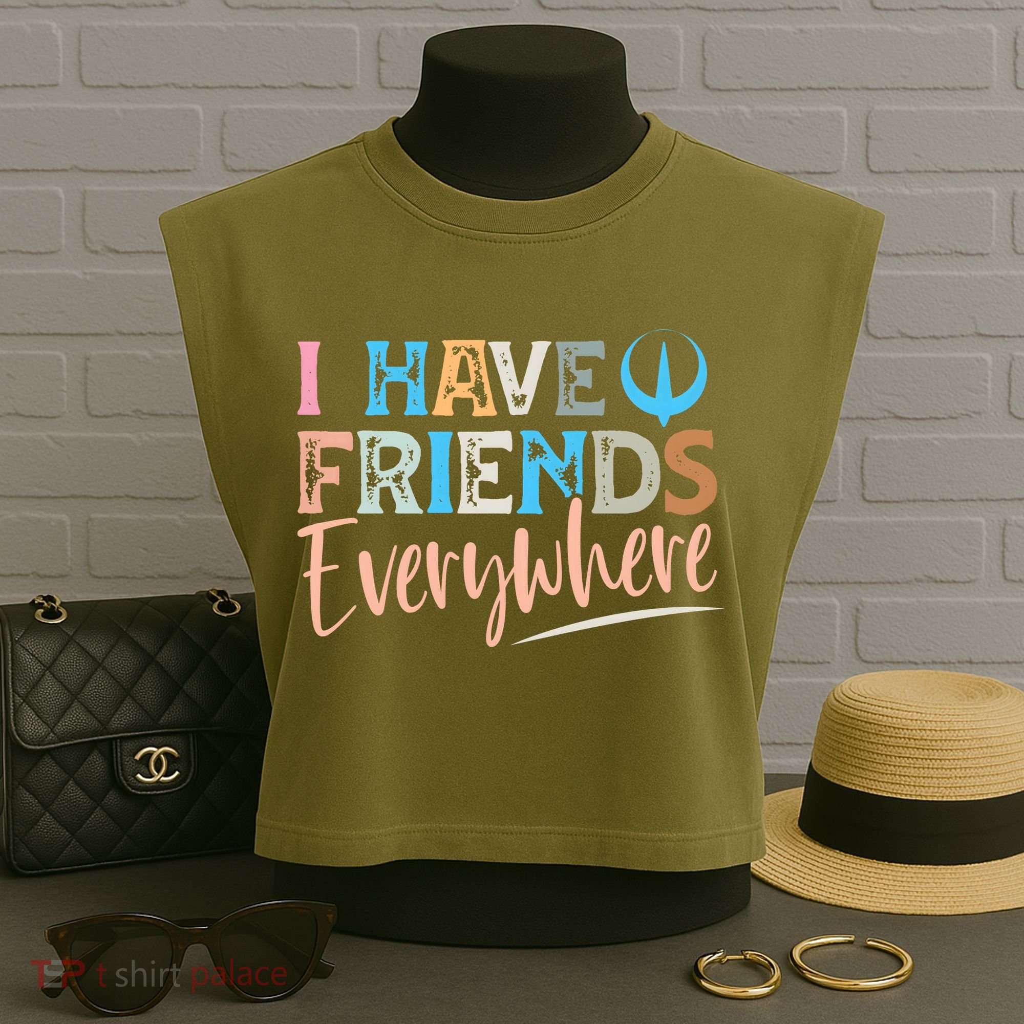 I Have Friends Everywhere Garment-Dyed Women's Muscle Tee