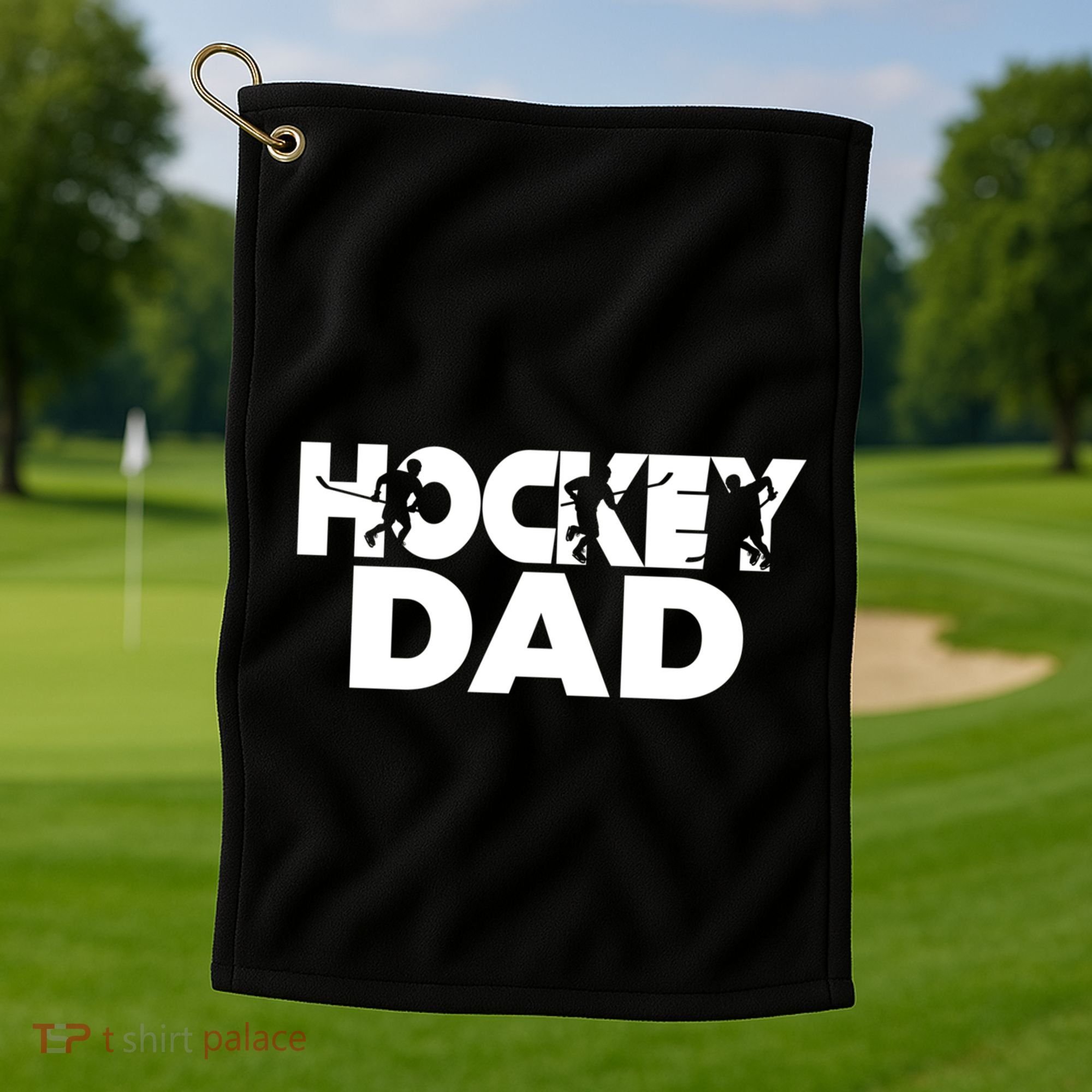 Ice Hockey Father Player Coach Hockey Dad Gift Golf Towel