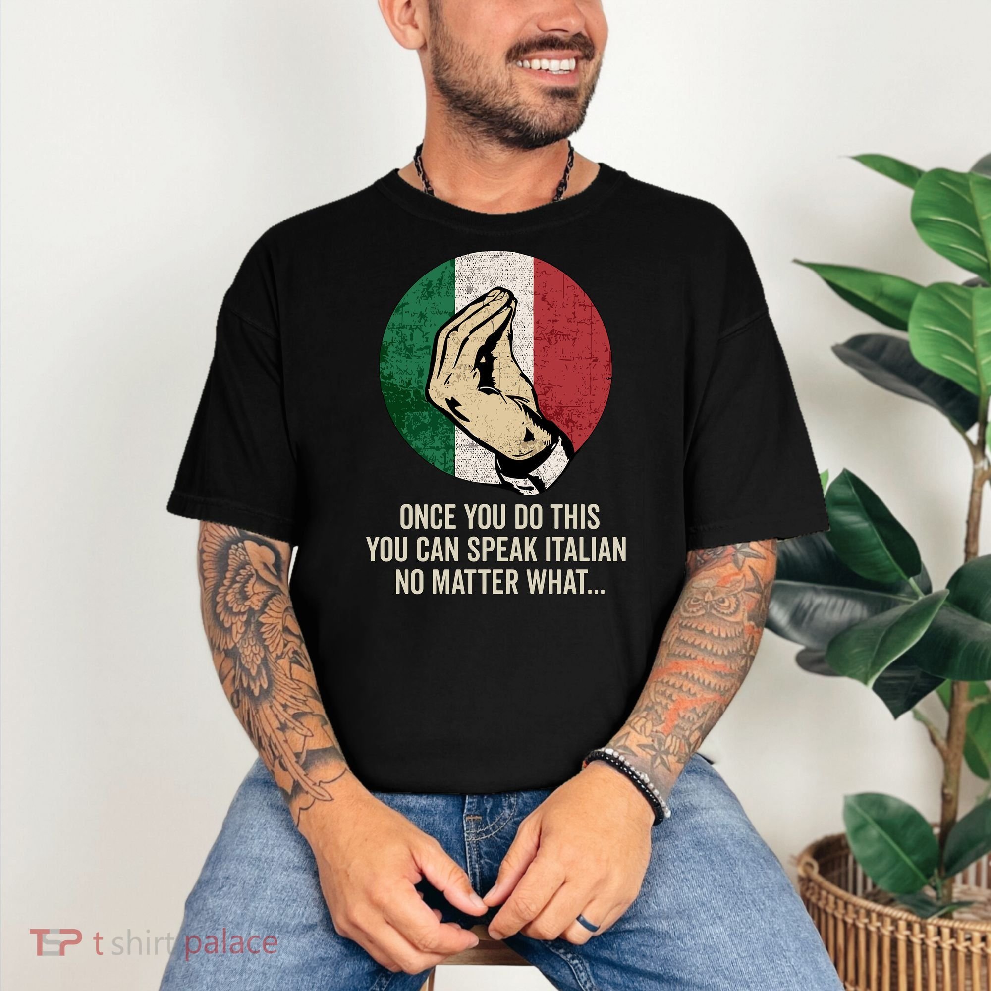Italian Hand Gesture Italian Flag Comfort Colors T-Shirt
