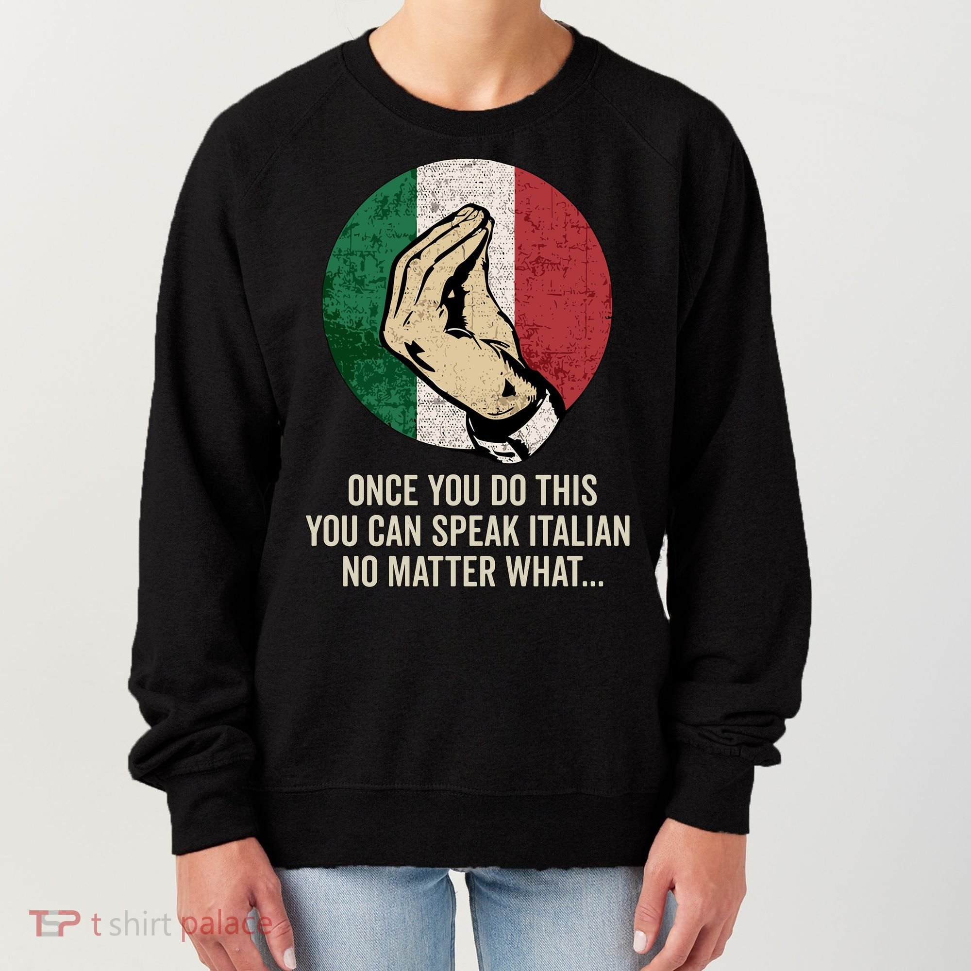 Italian Hand Gesture Italian Flag Women's Sweatshirt