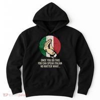 Italian Hand Gesture Italian Flag Hoodie thumb 0