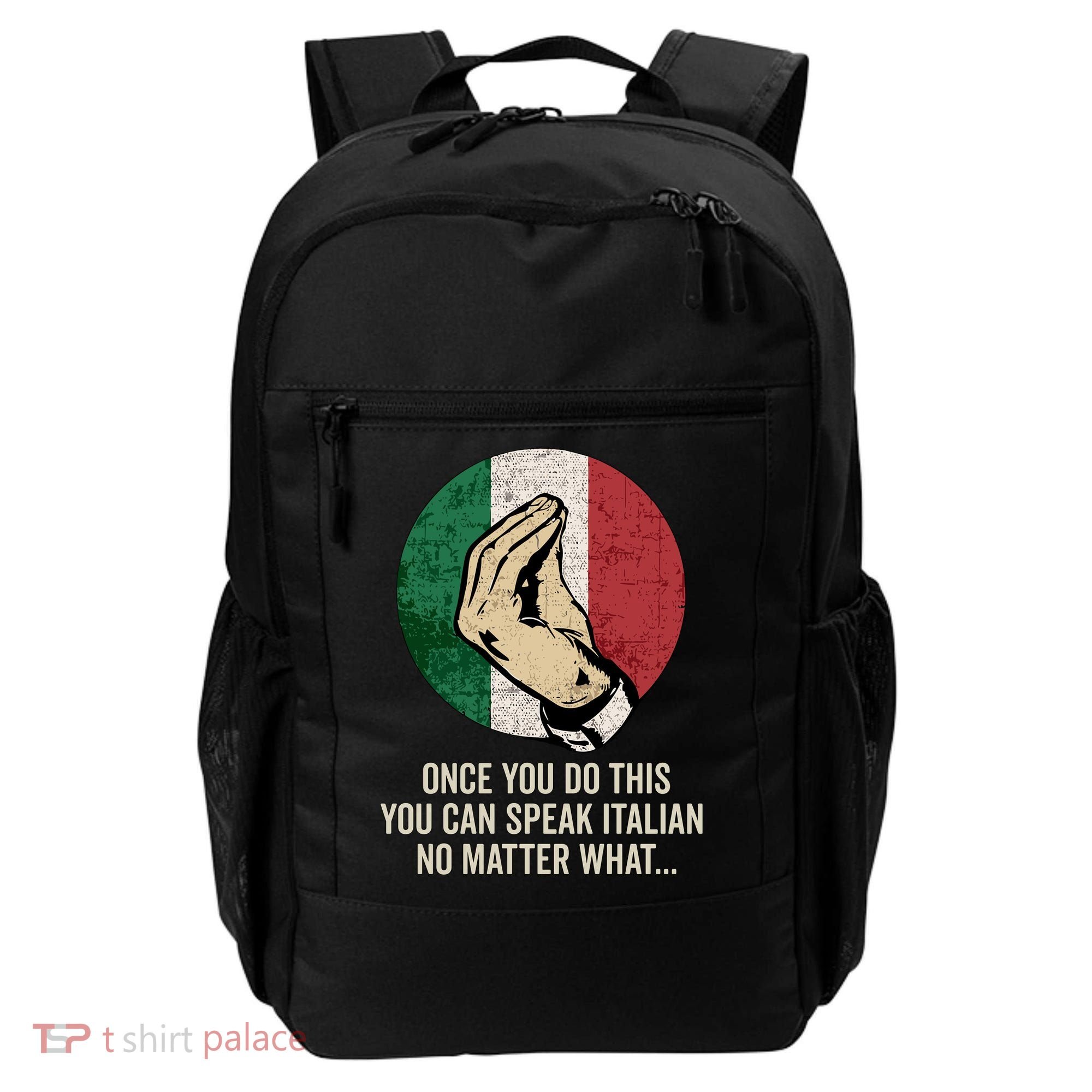 Italian Hand Gesture Italian Flag Backpack