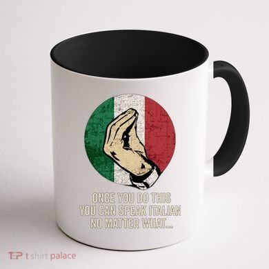 Italian Hand Gesture Italian Flag Coffee Mug back
