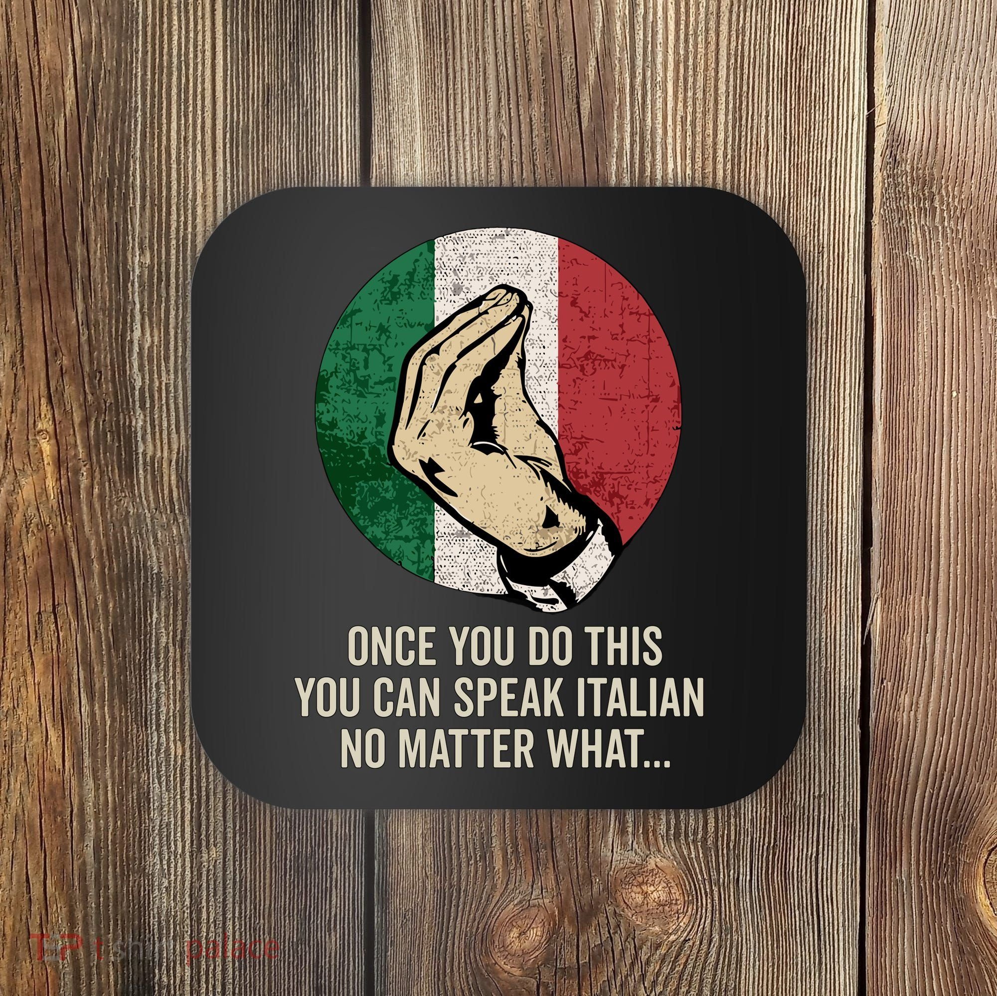 Italian Hand Gesture Italian Flag Coaster