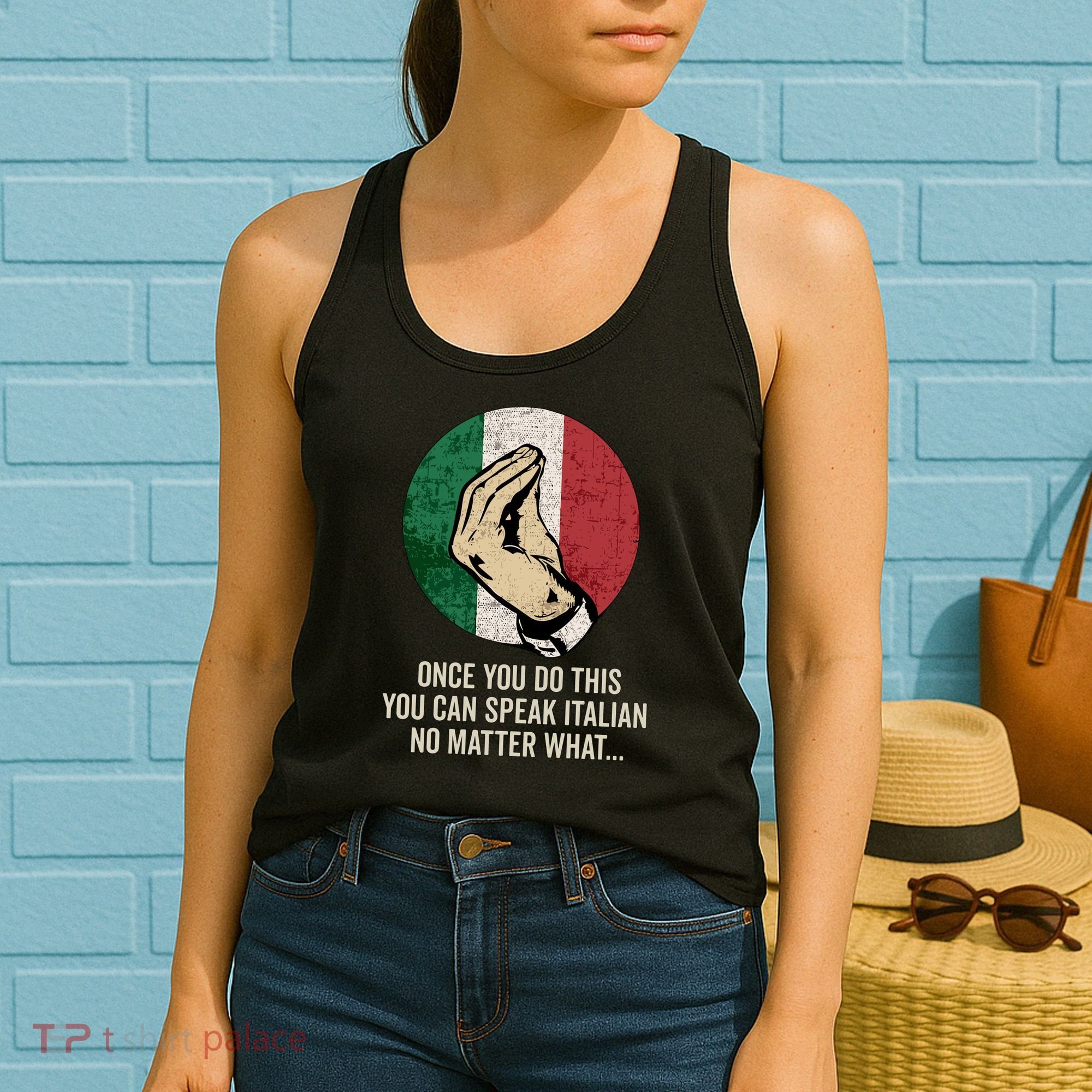 Italian Hand Gesture Italian Flag Women's Tank Top