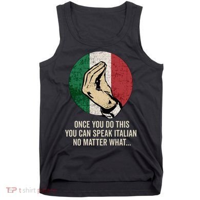 Italian Hand Gesture Italian Flag Tank Top
