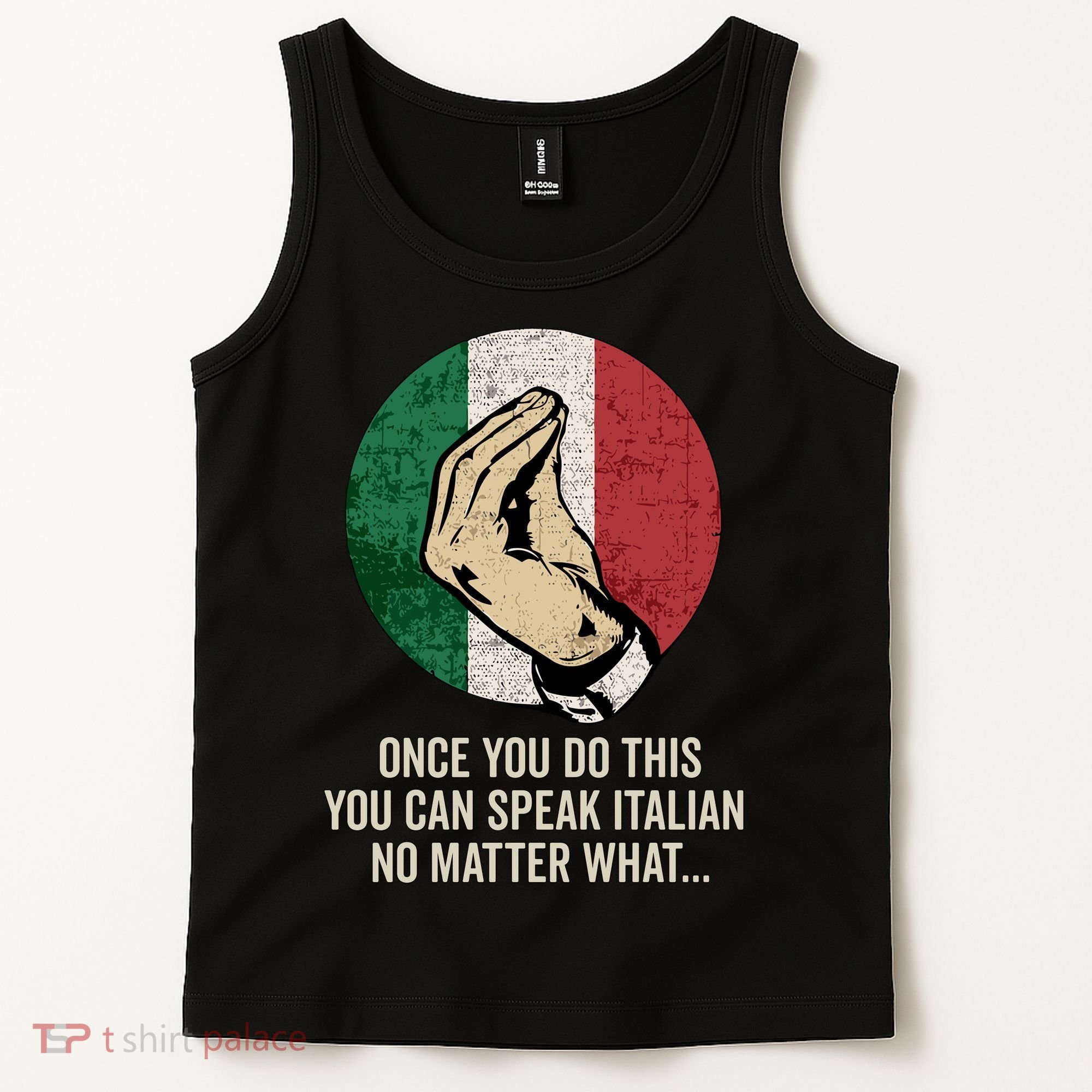 Italian Hand Gesture Italian Flag Tank Top