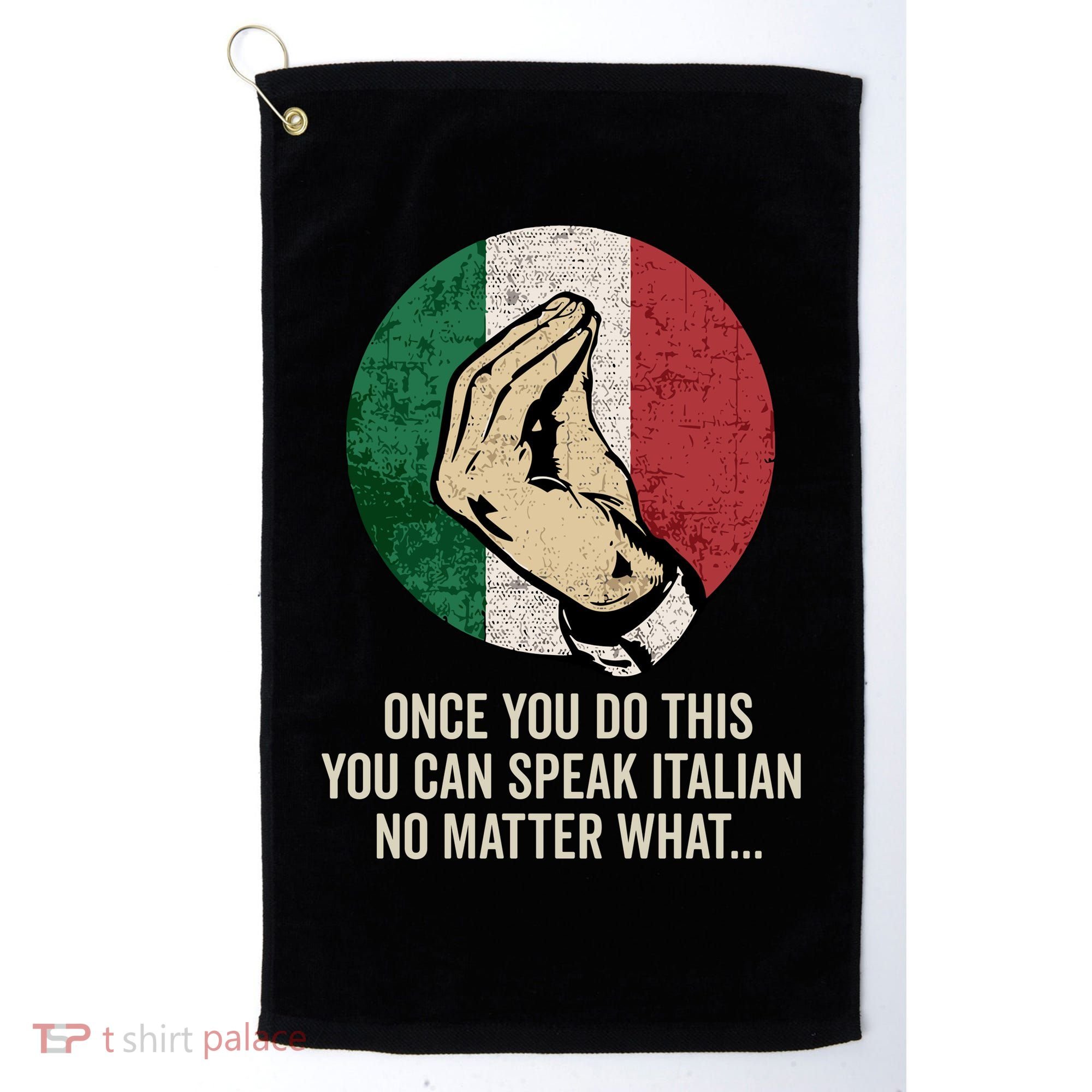Italian Hand Gesture Italian Flag Golf Towel