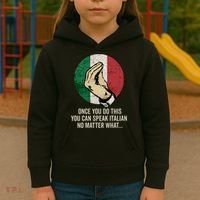 Italian Hand Gesture Italian Flag Kids Hoodie thumb 3