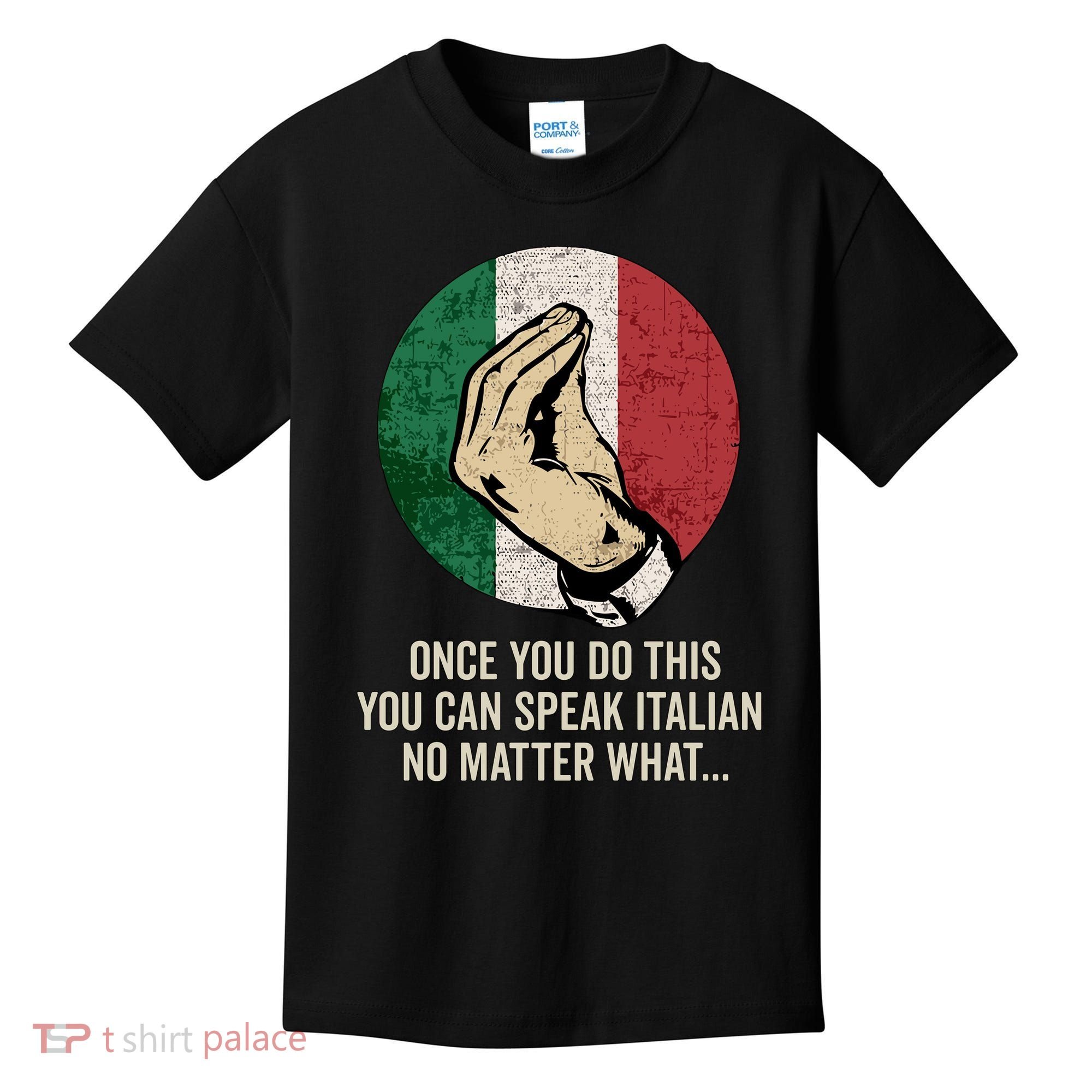 Italian Hand Gesture Italian Flag Kids T-Shirt